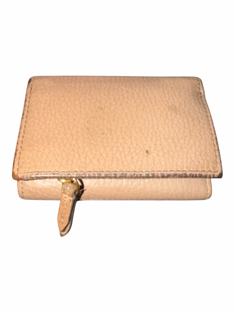 Gucci Nude Beige Textured Leather Petite GG Marmont Trifold Mini Wallet Italy - Picture 2 of 5